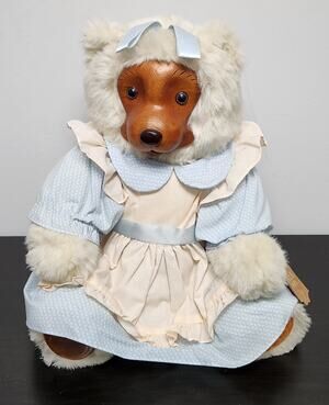 Vintage Robert Raikes Original "17013 Emily" Wooden Face Doll w/ Tags & Signed